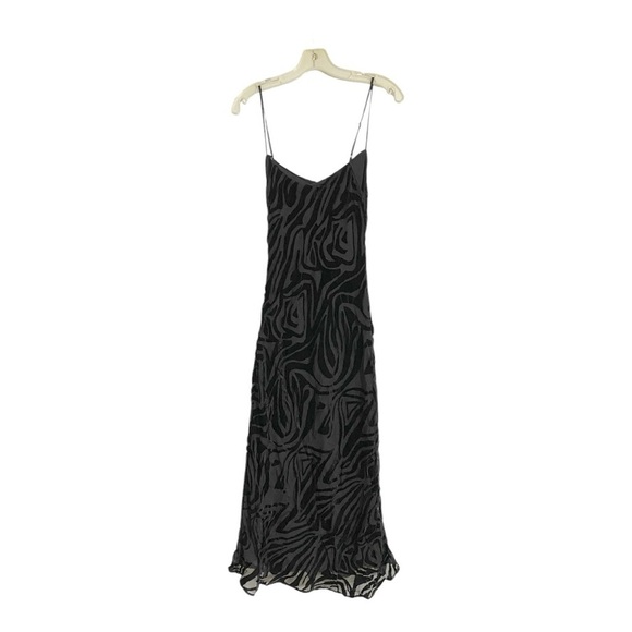 Ronny Kobo Collective Burnout Slip Dress Midi In Black Size 4 - Picture 5 of 12